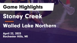 Stoney Creek  vs Walled Lake Northern  Game Highlights - April 22, 2023