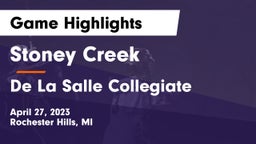 Stoney Creek  vs De La Salle Collegiate Game Highlights - April 27, 2023