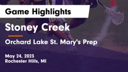 Stoney Creek  vs Orchard Lake St. Mary's Prep Game Highlights - May 24, 2023