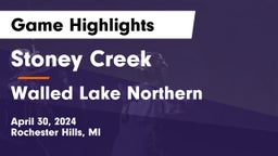 Stoney Creek  vs Walled Lake Northern  Game Highlights - April 30, 2024
