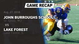 Recap: John Burroughs School vs. Lake Forest  2016