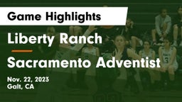 Liberty Ranch  vs Sacramento Adventist Game Highlights - Nov. 22, 2023
