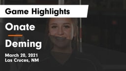 Onate  vs Deming  Game Highlights - March 20, 2021