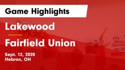 Lakewood  vs Fairfield Union  Game Highlights - Sept. 12, 2020