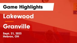 Lakewood  vs Granville  Game Highlights - Sept. 21, 2023