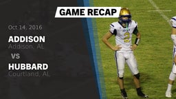 Recap: Addison  vs. Hubbard  2016