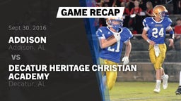 Recap: Addison  vs. Decatur Heritage Christian Academy  2016