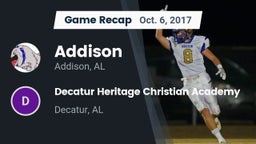 Recap: Addison  vs. Decatur Heritage Christian Academy  2017