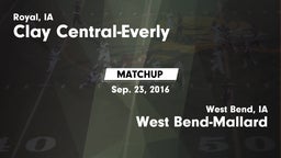 Matchup: Clay Central-Everly vs. West Bend-Mallard  2015