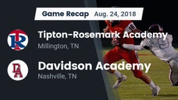 Recap: Tipton-Rosemark Academy  vs. Davidson Academy  2018