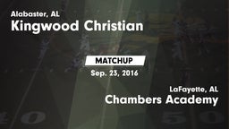 Matchup: Kingwood Christian vs. Chambers Academy  2016