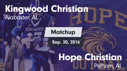 Matchup: Kingwood Christian vs. Hope Christian  2016