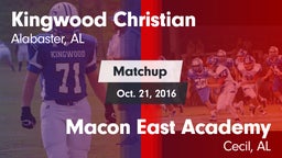 Matchup: Kingwood Christian vs. Macon East Academy  2016