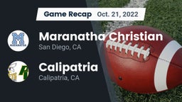 Recap: Maranatha Christian  vs. Calipatria  2022