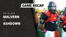 Recap: Malvern  vs. Ashdown 2015