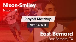 Matchup: Nixon-Smiley vs. East Bernard  2016