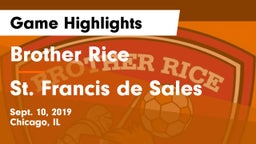 Brother Rice  vs St. Francis de Sales Game Highlights - Sept. 10, 2019