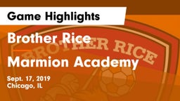 Brother Rice  vs Marmion Academy  Game Highlights - Sept. 17, 2019