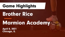 Brother Rice  vs Marmion Academy Game Highlights - April 8, 2021