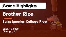 Brother Rice  vs Saint Ignatius College Prep Game Highlights - Sept. 13, 2022