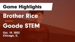 Brother Rice  vs Goode STEM Game Highlights - Oct. 19, 2022