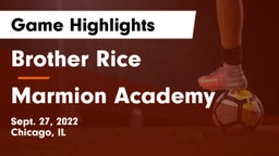 Brother Rice  vs Marmion Academy Game Highlights - Sept. 27, 2022