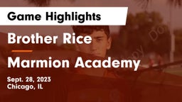 Brother Rice  vs Marmion Academy  Game Highlights - Sept. 28, 2023