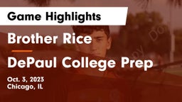 Brother Rice  vs DePaul College Prep Game Highlights - Oct. 3, 2023