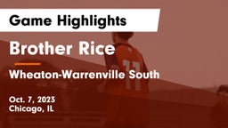 Brother Rice  vs Wheaton-Warrenville South  Game Highlights - Oct. 7, 2023