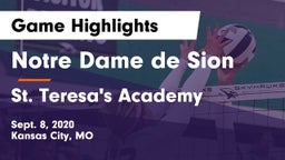 Notre Dame de Sion  vs St. Teresa's Academy  Game Highlights - Sept. 8, 2020