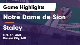 Notre Dame de Sion  vs Staley  Game Highlights - Oct. 17, 2020