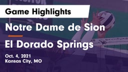 Notre Dame de Sion  vs El Dorado Springs  Game Highlights - Oct. 4, 2021
