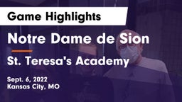 Notre Dame de Sion  vs St. Teresa's Academy  Game Highlights - Sept. 6, 2022