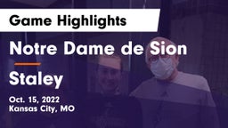 Notre Dame de Sion  vs Staley  Game Highlights - Oct. 15, 2022