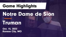 Notre Dame de Sion  vs Truman  Game Highlights - Oct. 15, 2022