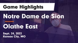 Notre Dame de Sion  vs Olathe East  Game Highlights - Sept. 24, 2022