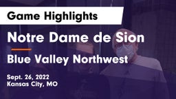 Notre Dame de Sion  vs Blue Valley Northwest  Game Highlights - Sept. 26, 2022