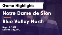 Notre Dame de Sion  vs Blue Valley North Game Highlights - Sept. 1, 2022