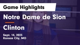 Notre Dame de Sion  vs Clinton  Game Highlights - Sept. 14, 2023