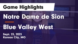 Notre Dame de Sion  vs Blue Valley West  Game Highlights - Sept. 23, 2023