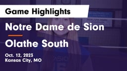 Notre Dame de Sion  vs Olathe South  Game Highlights - Oct. 12, 2023