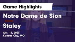 Notre Dame de Sion  vs Staley  Game Highlights - Oct. 14, 2023