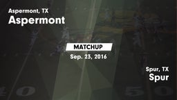 Matchup: Aspermont vs. Spur  2016