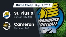 Recap: St. Pius X  vs. Cameron  2018