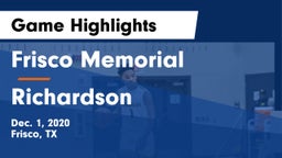 Frisco Memorial  vs Richardson  Game Highlights - Dec. 1, 2020
