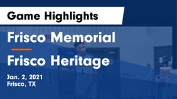 Frisco Memorial  vs Frisco Heritage  Game Highlights - Jan. 2, 2021