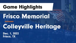 Frisco Memorial  vs Colleyville Heritage Game Highlights - Dec. 1, 2022