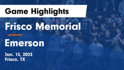 Frisco Memorial  vs Emerson  Game Highlights - Jan. 13, 2023