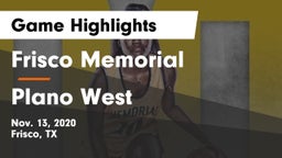 Frisco Memorial  vs Plano West  Game Highlights - Nov. 13, 2020