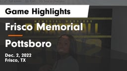 Frisco Memorial  vs Pottsboro  Game Highlights - Dec. 2, 2022